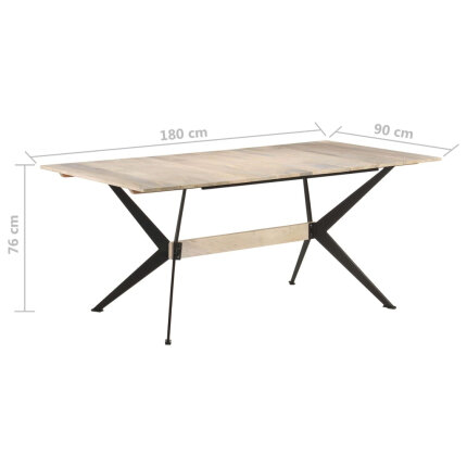 Table à manger Style Industriel en bois de manguier massif 180x90x76 cm {attributes}