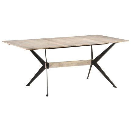 Table à manger Style Industriel en bois de manguier massif 180x90x76 cm {attributes}