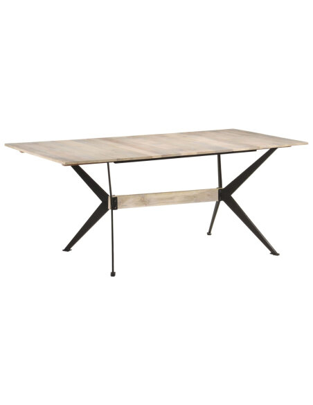 Table à manger Style Industriel en bois de manguier massif 180x90x76 cm {attributes}