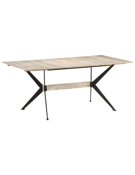 Table à manger Style Industriel en bois de manguier massif 180x90x76 cm {attributes}