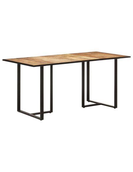 Table salle à manger Style Industriel en bois de manguier brut 160 x 80 x 76 cm {attributes} Table salle à manger Style Industriel en bois de manguier brut 160 x 80 x 76 cm {attributes}