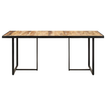 Table salle à manger Style Industriel en bois de manguier brut 160 x 80 x 76 cm {attributes}
