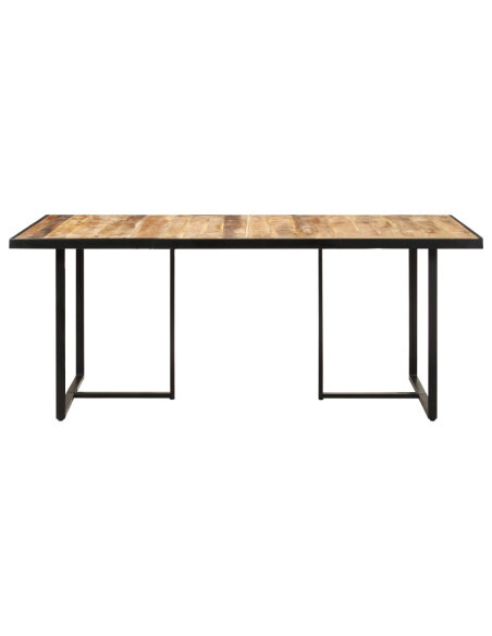 Table salle à manger Style Industriel en bois de manguier brut 160 x 80 x 76 cm {attributes} Table salle à manger Style Industriel en bois de manguier brut 160 x 80 x 76 cm {attributes}