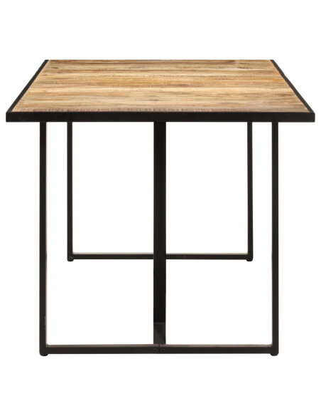 Table salle à manger Style Industriel en bois de manguier brut 160 x 80 x 76 cm {attributes} Table salle à manger Style Industriel en bois de manguier brut 160 x 80 x 76 cm {attributes}