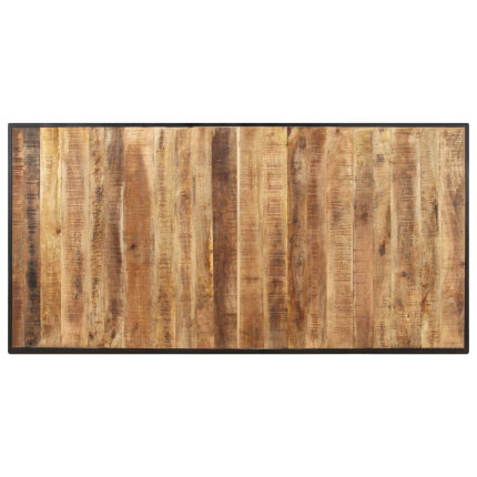 Table salle à manger Style Industriel en bois de manguier brut 160 x 80 x 76 cm {attributes}