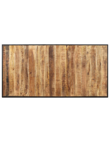 Table salle à manger Style Industriel en bois de manguier brut 160 x 80 x 76 cm {attributes} Table salle à manger Style Industriel en bois de manguier brut 160 x 80 x 76 cm {attributes}