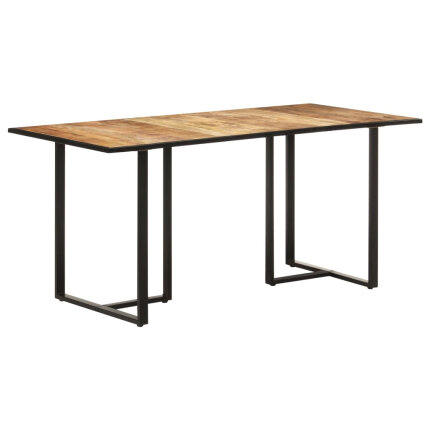 Table salle à manger Style Industriel en bois de manguier brut 160 x 80 x 76 cm {attributes}