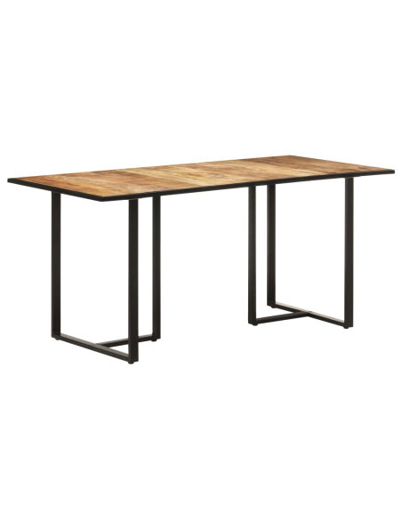 Table salle à manger Style Industriel en bois de manguier brut 160 x 80 x 76 cm {attributes} Table salle à manger Style Industriel en bois de manguier brut 160 x 80 x 76 cm {attributes}