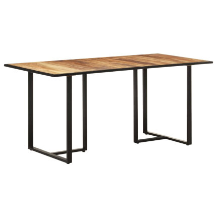 Table salle à manger Style Industriel en bois de manguier brut 160 x 80 x 76 cm {attributes}