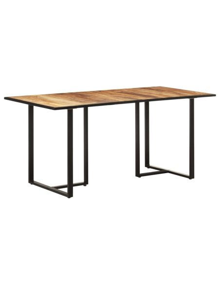 Table salle à manger Style Industriel en bois de manguier brut 160 x 80 x 76 cm {attributes} Table salle à manger Style Industriel en bois de manguier brut 160 x 80 x 76 cm {attributes}