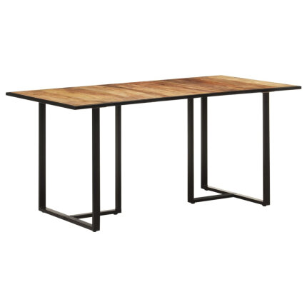 Table salle à manger Style Industriel en bois de manguier brut 160 x 80 x 76 cm {attributes}