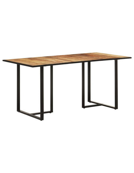 Table salle à manger Style Industriel en bois de manguier brut 160 x 80 x 76 cm {attributes} Table salle à manger Style Industriel en bois de manguier brut 160 x 80 x 76 cm {attributes}