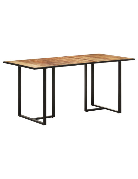 Table salle à manger Style Industriel en bois de manguier brut 160 x 80 x 76 cm {attributes} Table salle à manger Style Industriel en bois de manguier brut 160 x 80 x 76 cm {attributes}