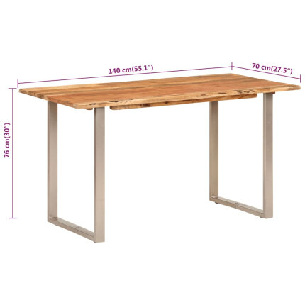 Table salle à manger Style Industriel en bois d'acacia 140 x 70 x 76 cm {attributes}