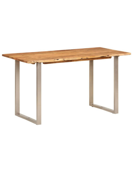 Table salle à manger Style Industriel en bois d'acacia 140 x 70 x 76 cm {attributes}