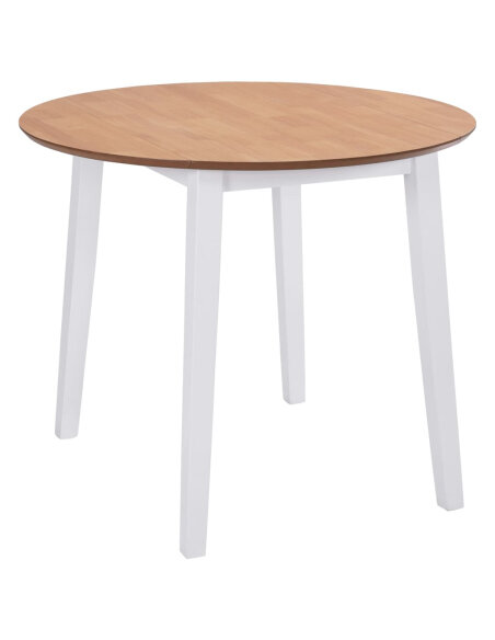 Table à manger Vintage / Rétro ronde à abbattant bois mdf en bois MDF Blanc 90 x 75 cmf {attributes} Table à manger Vintage / Rétro ronde à abbattant bois mdf en bois MDF Blanc 90 x 75 cmf {attributes}