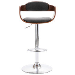 Tabouret de bar Rétro / Vintage en contreplaqué et tissu Gris  {attributes} 2