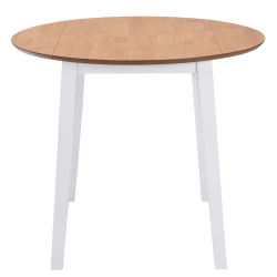 Table à manger Vintage / Rétro ronde à abbattant bois mdf en bois MDF Blanc 90 x 75 cmf {attributes} 2