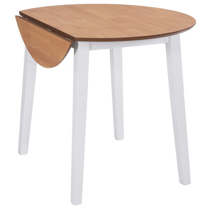 Table à manger Vintage / Rétro ronde à abbattant bois mdf en bois MDF Blanc 90 x 75 cmf {attributes}