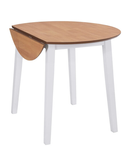 Table à manger Vintage / Rétro ronde à abbattant bois mdf en bois MDF Blanc 90 x 75 cmf {attributes} Table à manger Vintage / Rétro ronde à abbattant bois mdf en bois MDF Blanc 90 x 75 cmf {attributes}