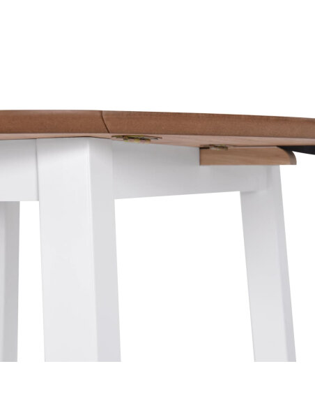 Table à manger Vintage / Rétro ronde à abbattant bois mdf en bois MDF Blanc 90 x 75 cmf {attributes} Table à manger Vintage / Rétro ronde à abbattant bois mdf en bois MDF Blanc 90 x 75 cmf {attributes}