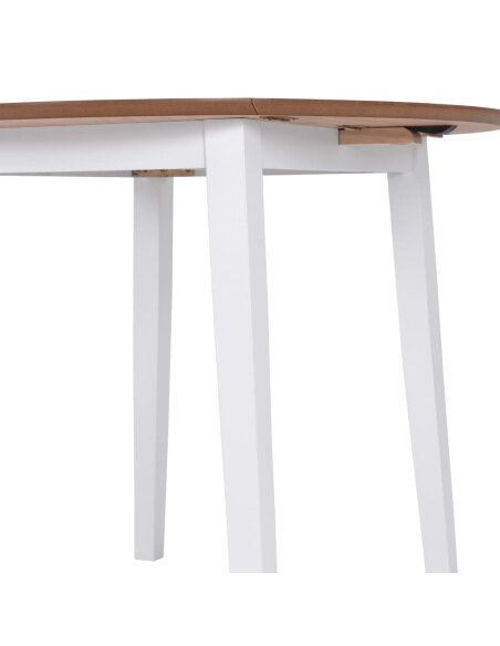 Table à manger Vintage / Rétro ronde à abbattant bois mdf en bois MDF Blanc 90 x 75 cmf {attributes} Table à manger Vintage / Rétro ronde à abbattant bois mdf en bois MDF Blanc 90 x 75 cmf {attributes}