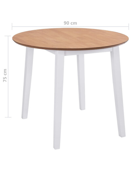 Table à manger Vintage / Rétro ronde à abbattant bois mdf en bois MDF Blanc 90 x 75 cmf {attributes} Table à manger Vintage / Rétro ronde à abbattant bois mdf en bois MDF Blanc 90 x 75 cmf {attributes}