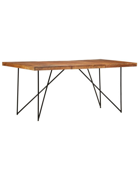 Table à manger style Industriel / Bohème en bois d'acacia massif 180x90x76 cm {attributes} Table à manger style Industriel / Bohème en bois d'acacia massif 180x90x76 cm {attributes}