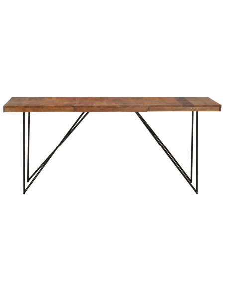 Table à manger style Industriel / Bohème en bois d'acacia massif 180x90x76 cm {attributes} Table à manger style Industriel / Bohème en bois d'acacia massif 180x90x76 cm {attributes}