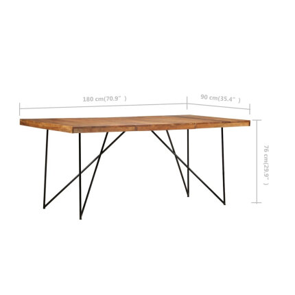 Table à manger style Industriel / Bohème en bois d'acacia massif 180x90x76 cm {attributes}