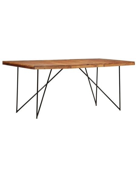 Table à manger style Industriel / Bohème en bois d'acacia massif 180x90x76 cm {attributes} Table à manger style Industriel / Bohème en bois d'acacia massif 180x90x76 cm {attributes}