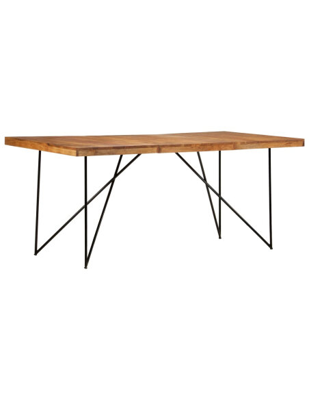 Table à manger style Industriel / Bohème en bois d'acacia massif 180x90x76 cm {attributes} Table à manger style Industriel / Bohème en bois d'acacia massif 180x90x76 cm {attributes}