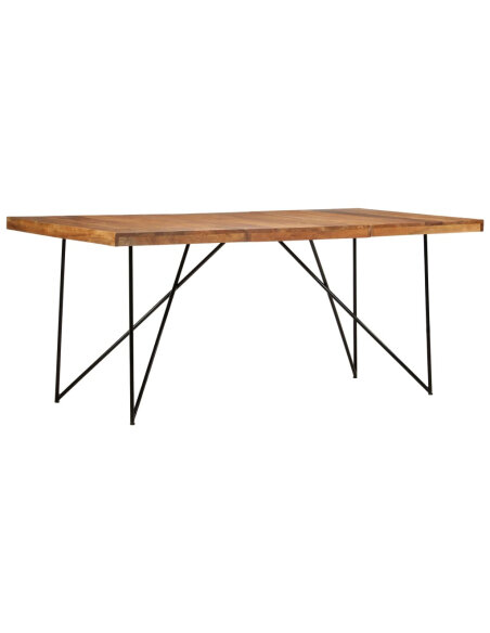 Table à manger style Industriel / Bohème en bois d'acacia massif 180x90x76 cm {attributes} Table à manger style Industriel / Bohème en bois d'acacia massif 180x90x76 cm {attributes}