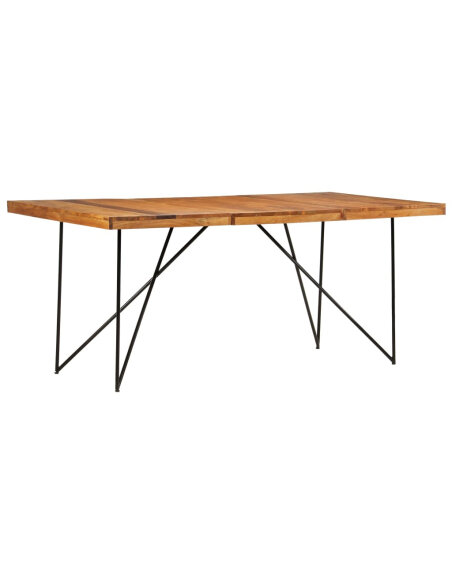 Table à manger style Industriel / Bohème en bois d'acacia massif 180x90x76 cm {attributes} Table à manger style Industriel / Bohème en bois d'acacia massif 180x90x76 cm {attributes}
