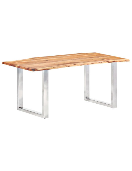 Table à manger style Industriel / Bohème en bois d'acacia massif 200 x 100 x 76 cm (3.8 cm {attributes} Table à manger style Industriel / Bohème en bois d'acacia massif 200 x 100 x 76 cm (3.8 cm {attributes}
