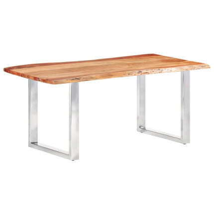 Table à manger style Industriel / Bohème en bois d'acacia massif 200 x 100 x 76 cm (3.8 cm {attributes}