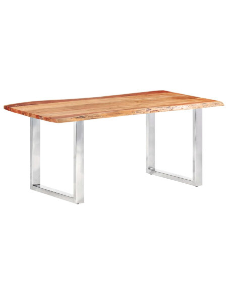 Table à manger style Industriel / Bohème en bois d'acacia massif 200 x 100 x 76 cm (3.8 cm {attributes} Table à manger style Industriel / Bohème en bois d'acacia massif 200 x 100 x 76 cm (3.8 cm {attributes}