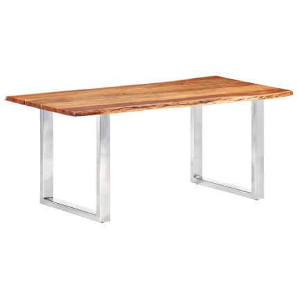 Table à manger style Industriel / Bohème en bois d'acacia massif 200 x 100 x 76 cm (3.8 cm {attributes}