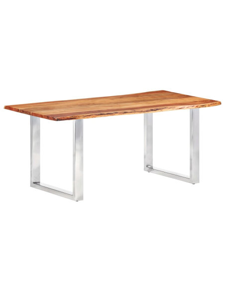 Table à manger style Industriel / Bohème en bois d'acacia massif 200 x 100 x 76 cm (3.8 cm {attributes} Table à manger style Industriel / Bohème en bois d'acacia massif 200 x 100 x 76 cm (3.8 cm {attributes}