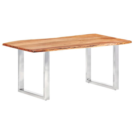 Table à manger style Industriel / Bohème en bois d'acacia massif 200 x 100 x 76 cm (3.8 cm {attributes}