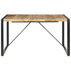 Table à manger Style Industriel en bois de manguier brut  140x140x75 cm {attributes} 2
