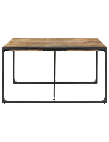 Table à manger Style Industriel en bois de manguier brut  140x140x75 cm {attributes} Table à manger Style Industriel en bois de manguier brut  140x140x75 cm {attributes}