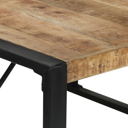Table à manger Style Industriel en bois de manguier brut  140x140x75 cm {attributes}