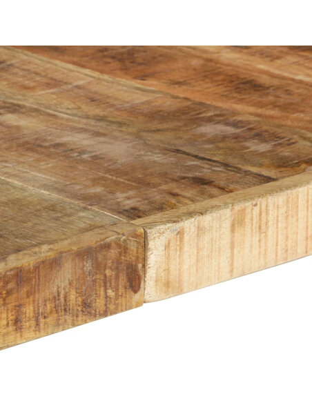 Table à manger Style Industriel en bois de manguier brut  140x140x75 cm {attributes} Table à manger Style Industriel en bois de manguier brut  140x140x75 cm {attributes}