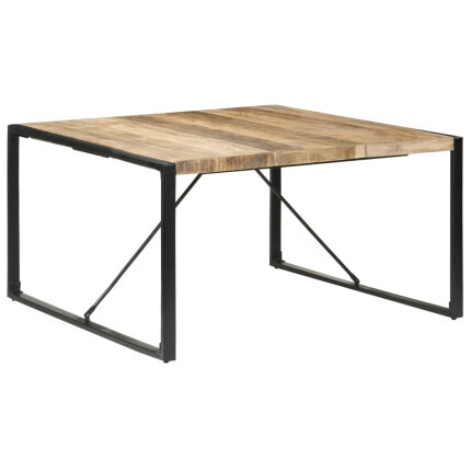Table à manger Style Industriel en bois de manguier brut  140x140x75 cm {attributes}