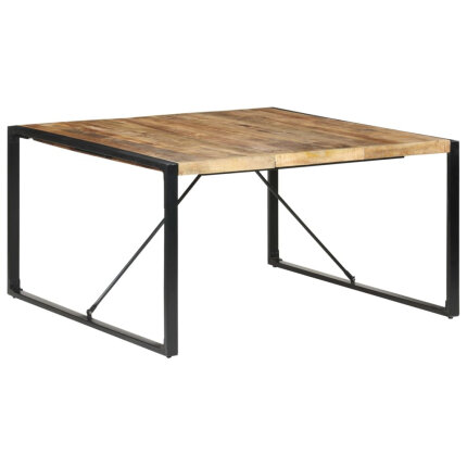 Table à manger Style Industriel en bois de manguier brut  140x140x75 cm {attributes}