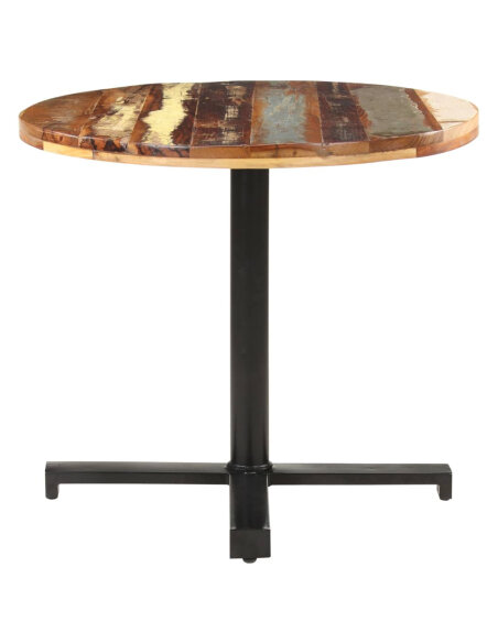 Table de bistro Style Industriel carrée en bois de récupération massif Ø 80 x 75 cm {attributes}