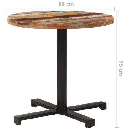 Table de bistro Style Industriel carrée en bois de récupération massif Ø 80 x 75 cm {attributes}