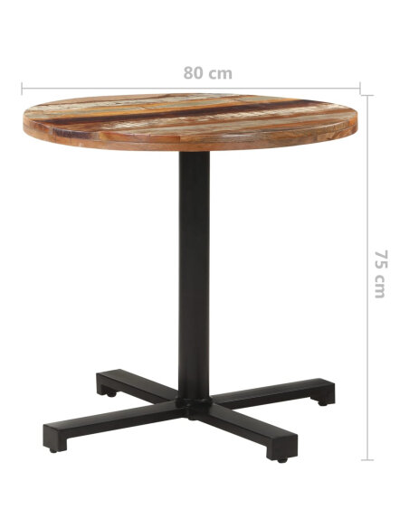 Table de bistro Style Industriel carrée en bois de récupération massif Ø 80 x 75 cm {attributes}