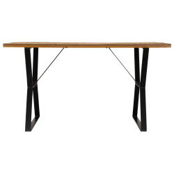 Table à manger Style Industriel en bois de récupération massif Multicolore 140 x 80 x 76 cm {attributes} 2
